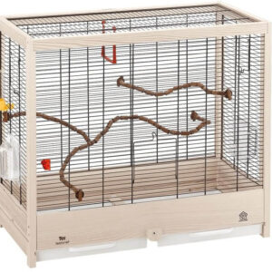 Ferplast Bird Cage, Combination of Wood And Plastic, 31.9"L x 16.1"W x 25.2"H